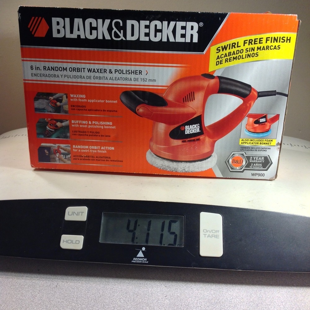 Black‎ & Decker WP900 6in Random Orbit Waxer & Polisher Orange Black New